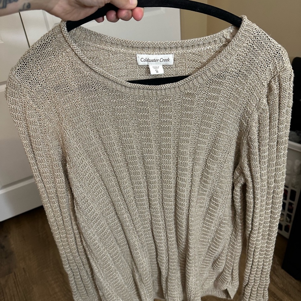 Coldwater Creek Taupe Knit Top